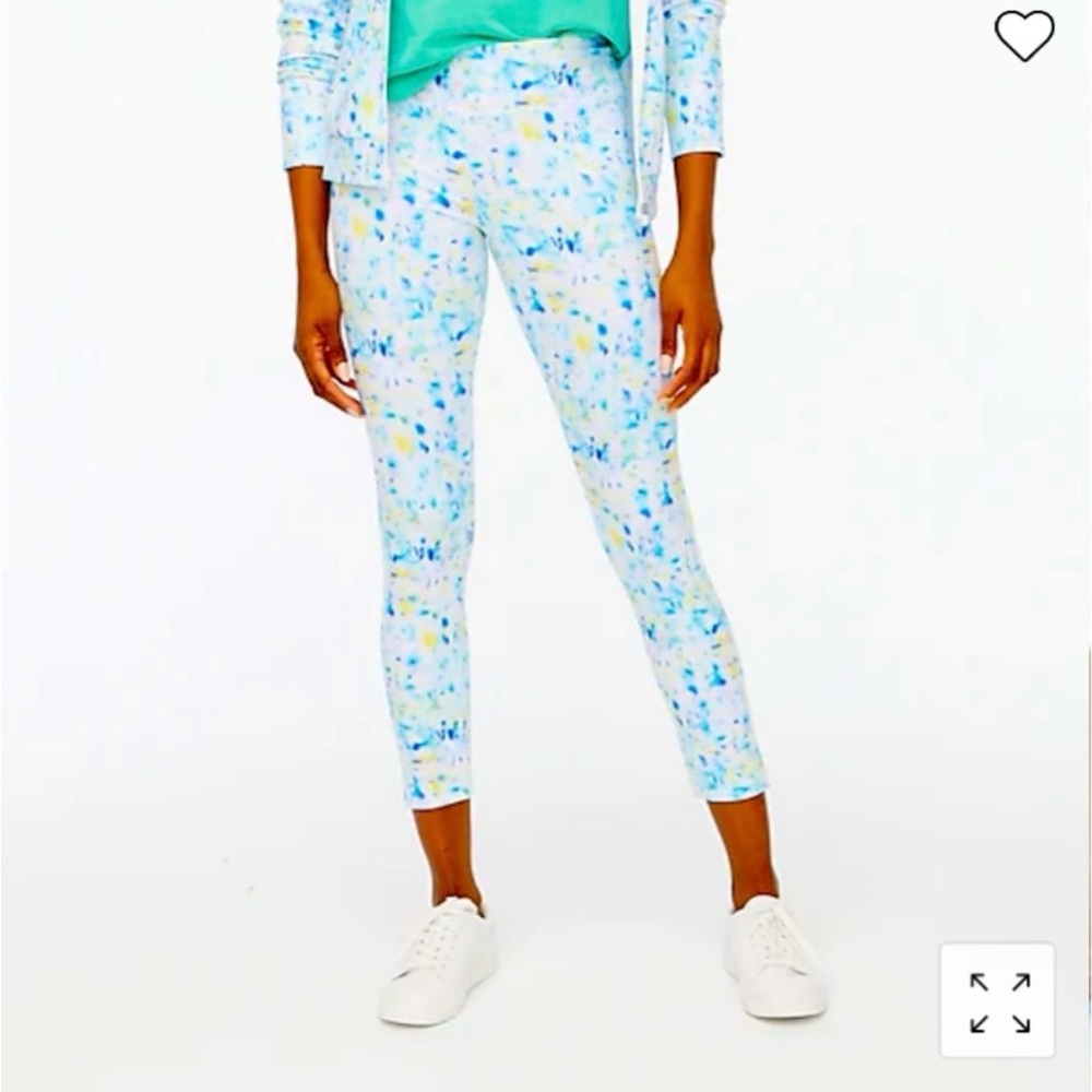 NWT J. Crew Factory Medium Cropped Legging in Blue Yellow White Multicolor